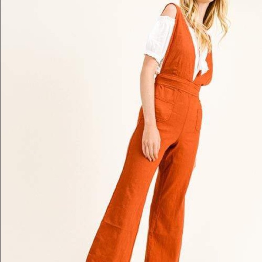Rust Twill Denim Overalls - Picture 6 of 6